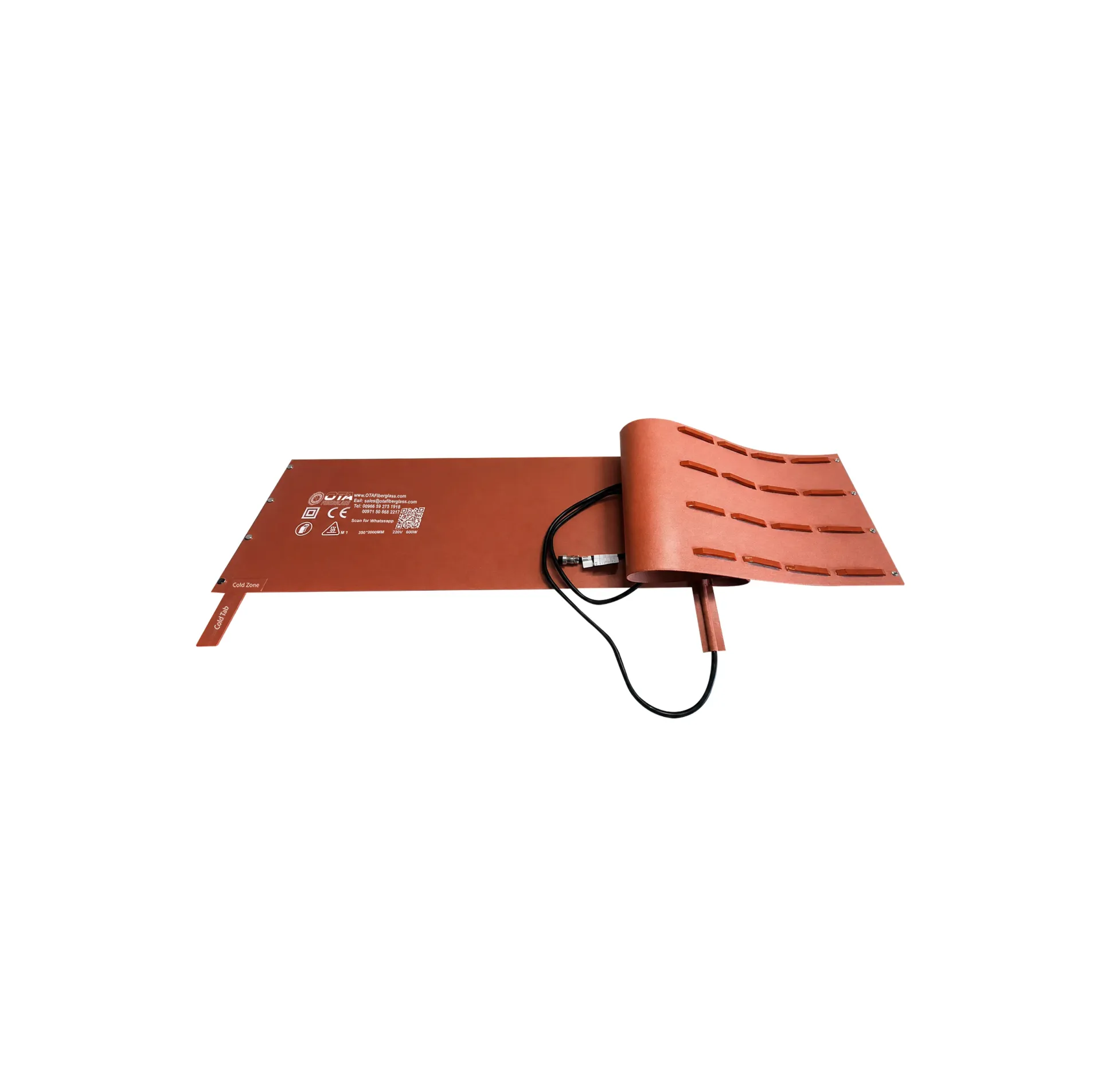 OTA Fiberglass Matrix بطانية تسخين أنابيب الألياف الزجاجية 350x2000mm